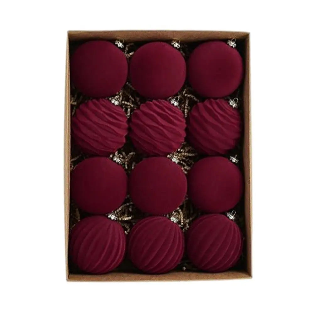 Velvet Christmas Balls 12pcs/box