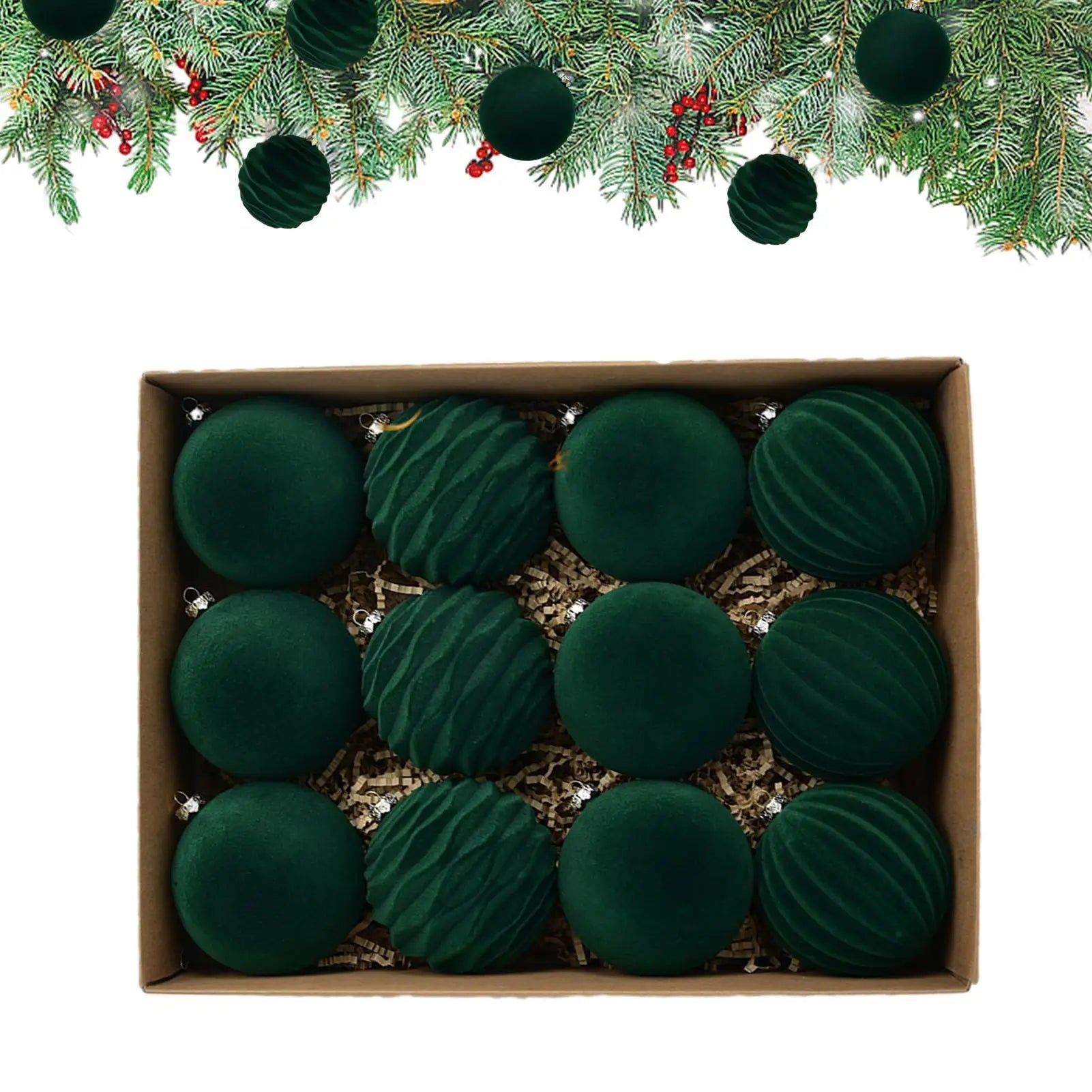 Velvet Christmas Balls 12pcs/box