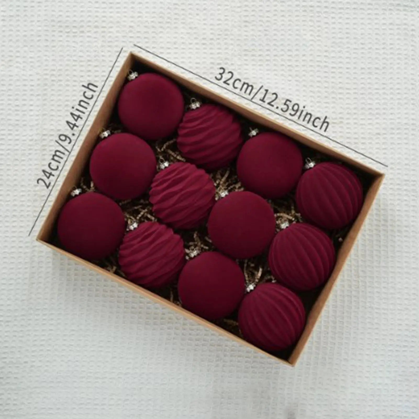 Velvet Christmas Balls 12pcs/box